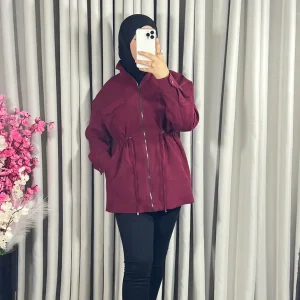 Veste urbaine à nœuds en bordeaux