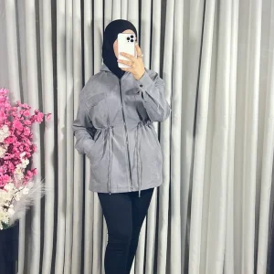 Veste urbaine à nœuds en gris