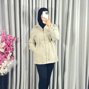 Veste urbaine à nœuds en beige clair