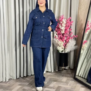 Ensemble en denim bleu