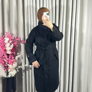 Manteau long en noir