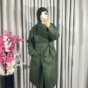 Manteau long en vert