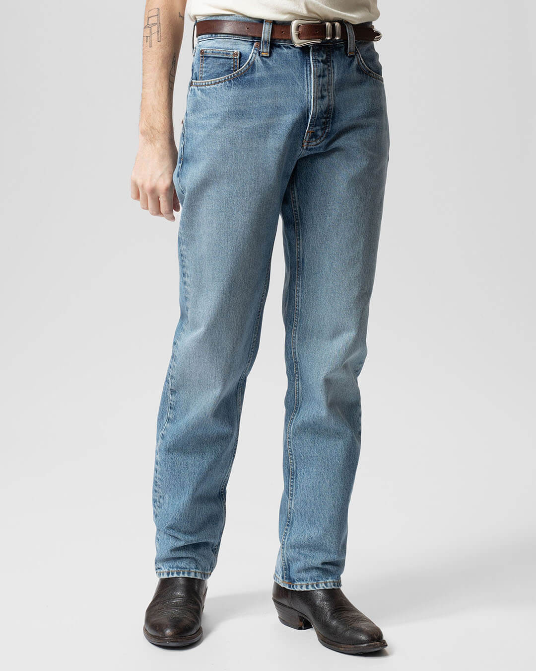 Rad Rufus Indigo Blues | Nudie Jeans – Jean droit taille haute coton organique – Image 3