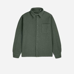 Surchemise en laine ÉPURE Kaki – Style intemporel et responsable | LATER