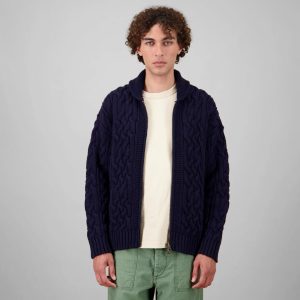 Veste Zippée Ohannes Marine NITTO KNITWEAR
