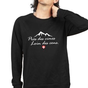 PROMO PULL HOMME : PRES DES CIMES LOIN DES CONS-NOIR-XL