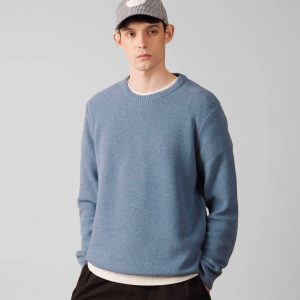 Pull Coton Agop Indigo NITTO KNITWEAR