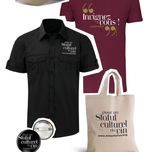 Pack 5 produits (Tot bag, chemise & t-shirt homme, casquette, badge)
