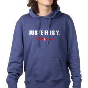 PROMO SWEAT HOMME : JUSTE FAIS Y-BLEU JEAN-XL