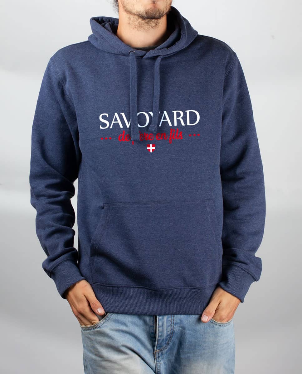PROMO SWEAT HOMME : SAVOYARD DE PERE EN FILS-BLEU JEAN-XXL