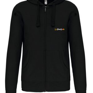 Sweat à Capuche Zippé impression Cœur + Dos