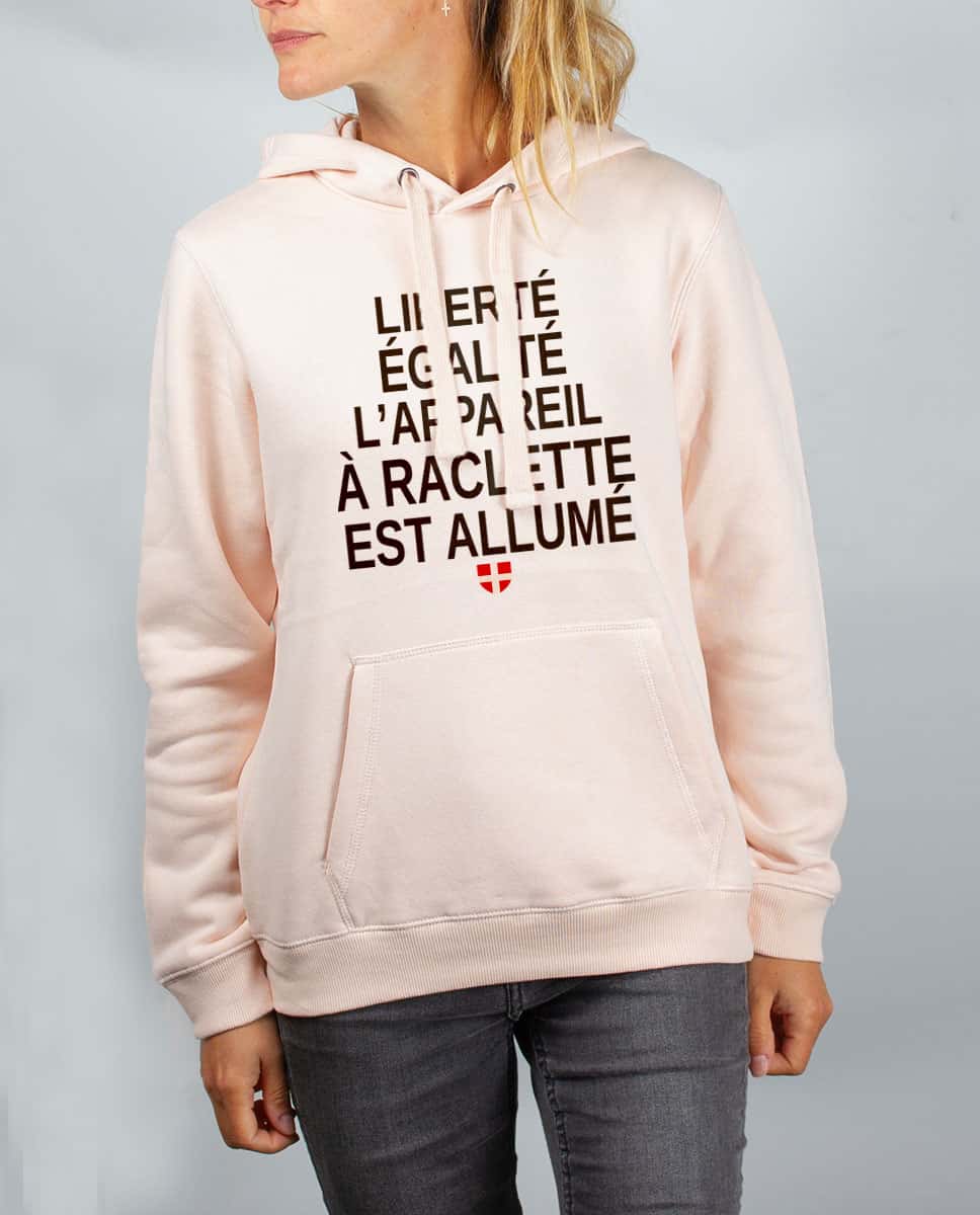 SWEAT FEMME : LIBERTÉ ÉGALITÉ L’APPAREIL À RACLETTE EST ALLUMÉ – Image 2