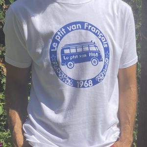 T Shirt Safari Blanc Bleu Roy