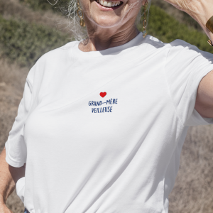 T-shirt femme Grand-mère veilleuse (brodé)