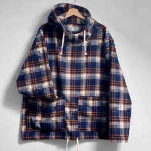 Cadder Smock Navy | Whitehill Mercantile – Vareuse artisanale en Flanelle fait main Écosse