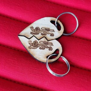 Porte-Clés Cœur brisé Léopards de Normandie