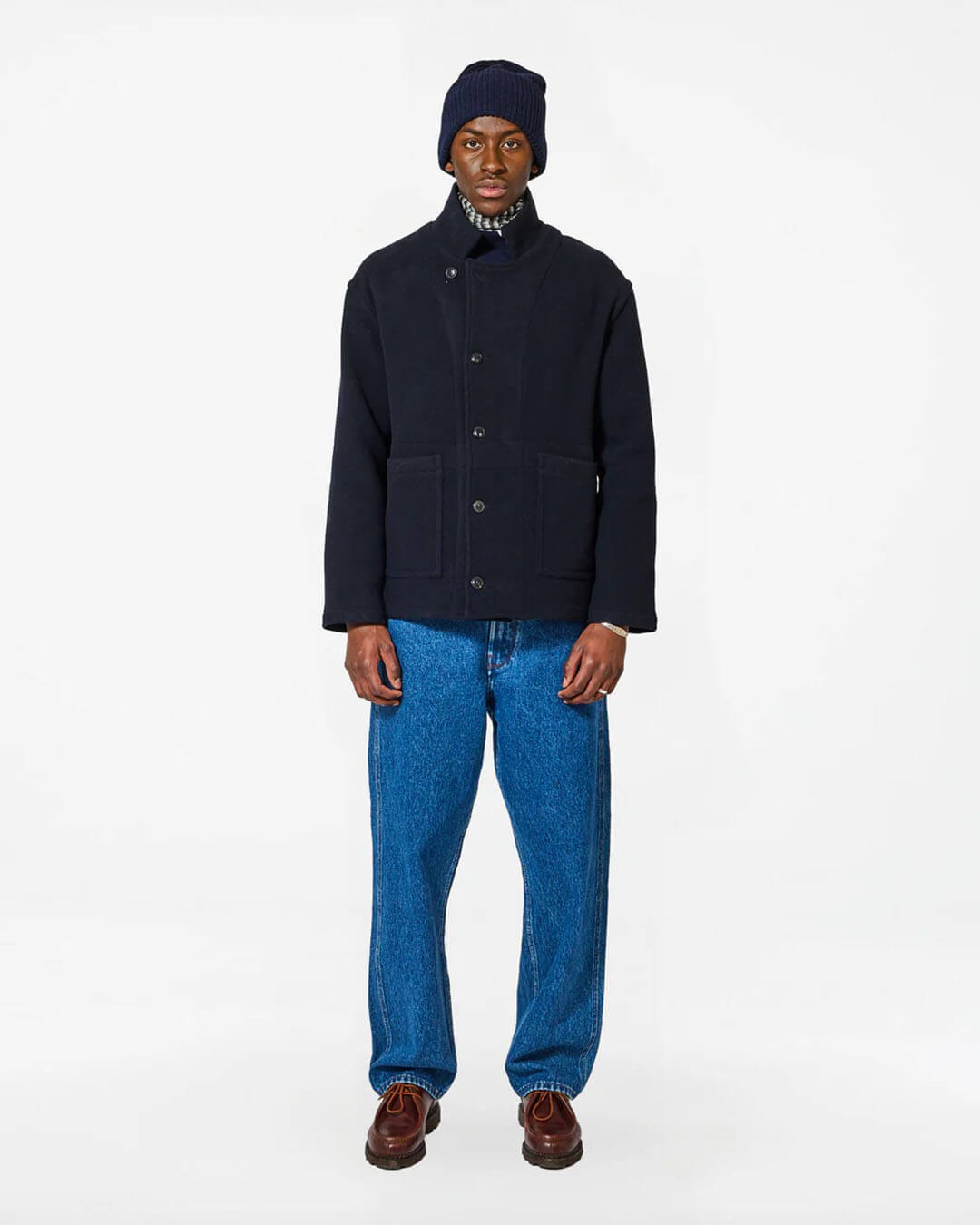 Veste Swit Wool Dark Navy | Homecore – 100 % laine vierge réversible – Image 2