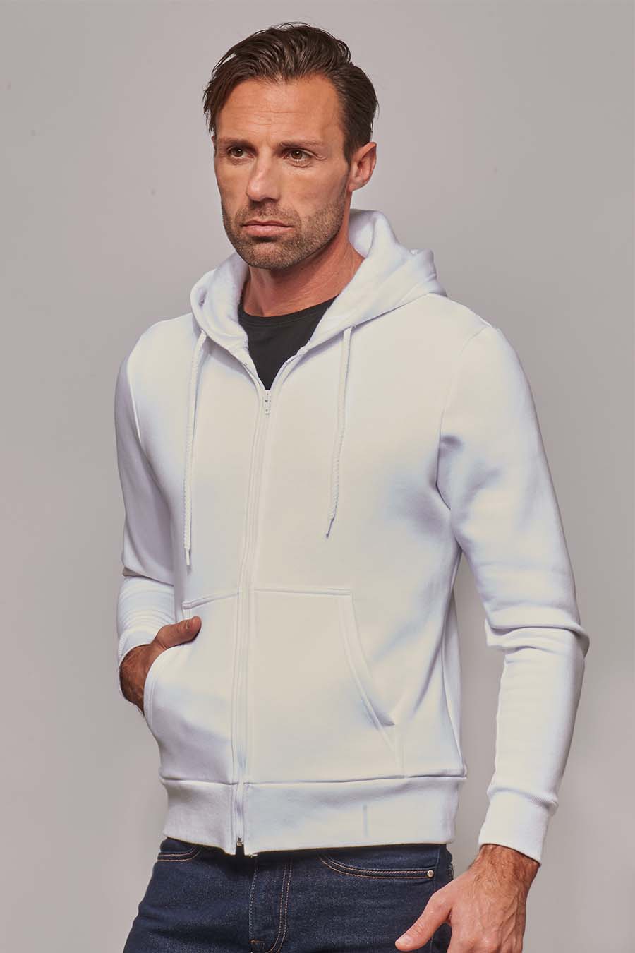 La veste zippée – Blanc