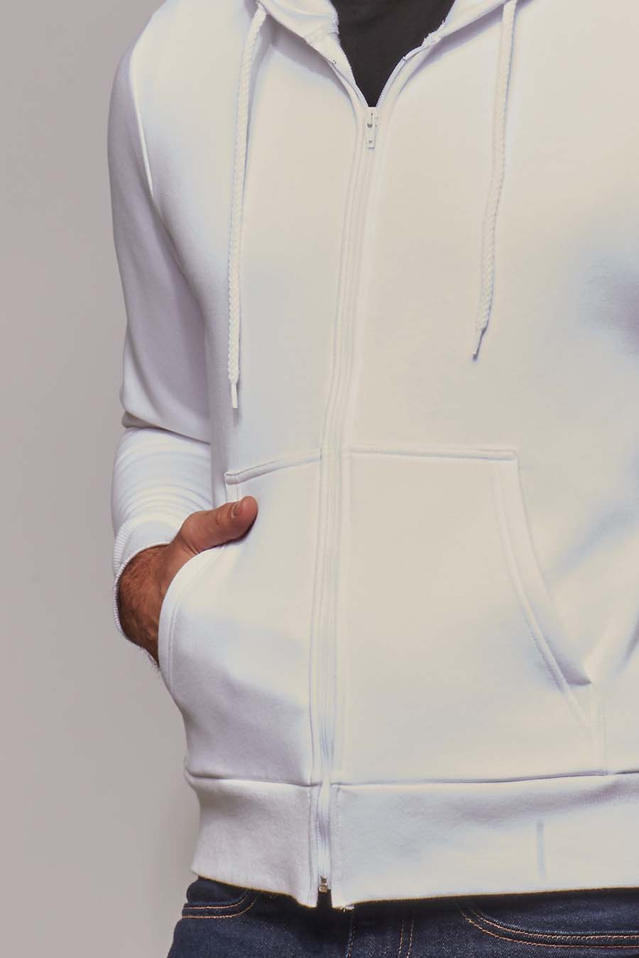 La veste zippée – Blanc – Image 4