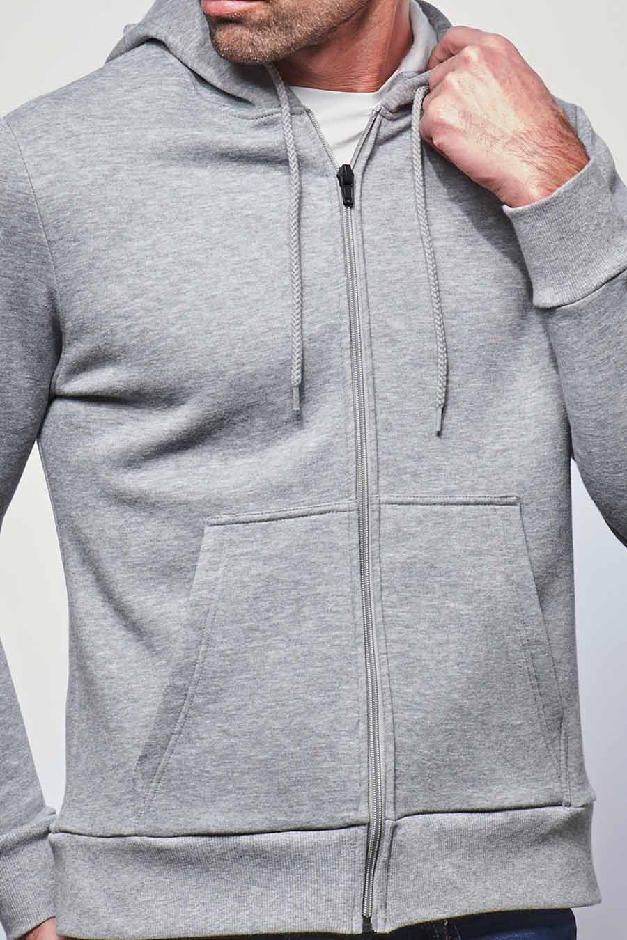 La veste zippée – Gris clair – Image 4