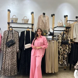 Ensemble satiné en rose