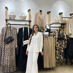 Ensemble satiné en blanc