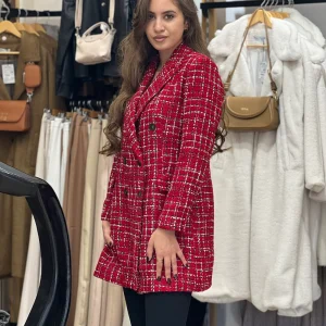 Veste bordeau en tweed