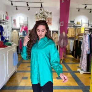 Chemise oversize en vert