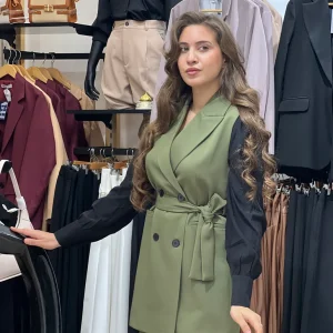 Ensemble en vert kaki - Gilet et pantalon