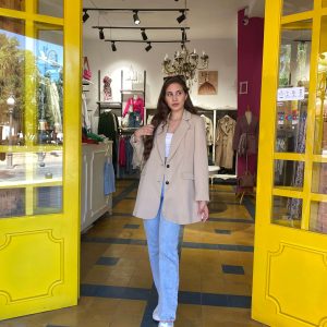 Blazer en beige sable