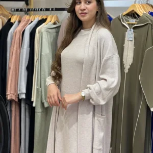 Ensemble robe en maille avec cardigan