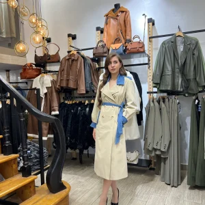 Trench beige avec denim