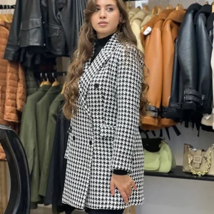 Veste longue en tweed