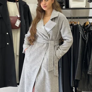 Manteau long en gris
