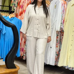 Ensemble beige en lin