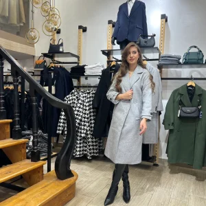 Manteau long en gris