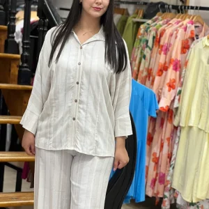 Ensemble beige en lin