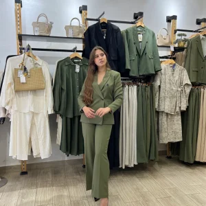 Ensemble- Tailleur vert kaki