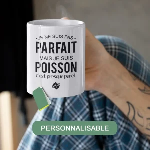 Mug céramique Pas parfait mais signe astro personnalisable