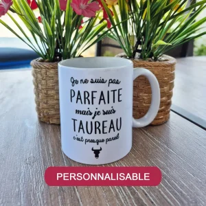 Mug céramique Pas parfaite mais signe astro personnalisable