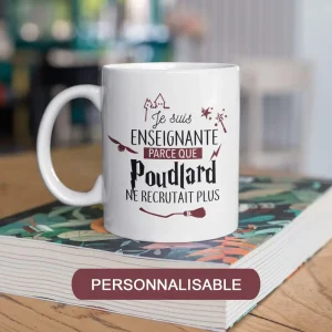Mug céramique Poudlard ne recrutait plus personnalisable