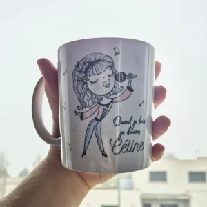 Mug céramique Quand je bois je deviens Céline
