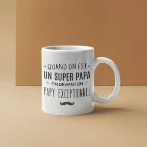 Mug céramique Super papa, papy exceptionnel