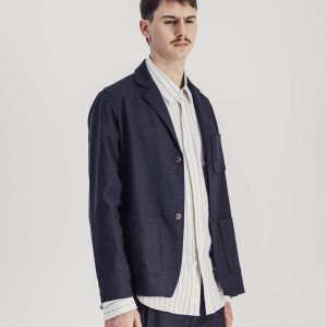 Veste Citizen marine – Mélange coton et laine haut de gamme | PARAGES