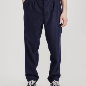 Pantalon Double Pleats Flannel Marine PARAGES