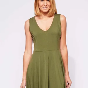 La robe patineuse en fibres de bambou – Kaki