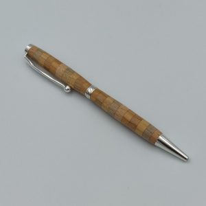 Stylo en Bois Normand et Mécanisme couleur Argent