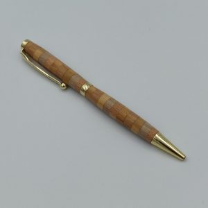 Stylo en Bois Normand et Mécanisme couleur Or
