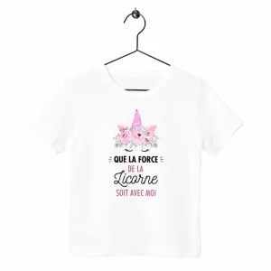 T-shirt enfant Que la force de la licorne soit avec moi