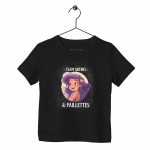 T-shirt enfant Team sirène et paillettes